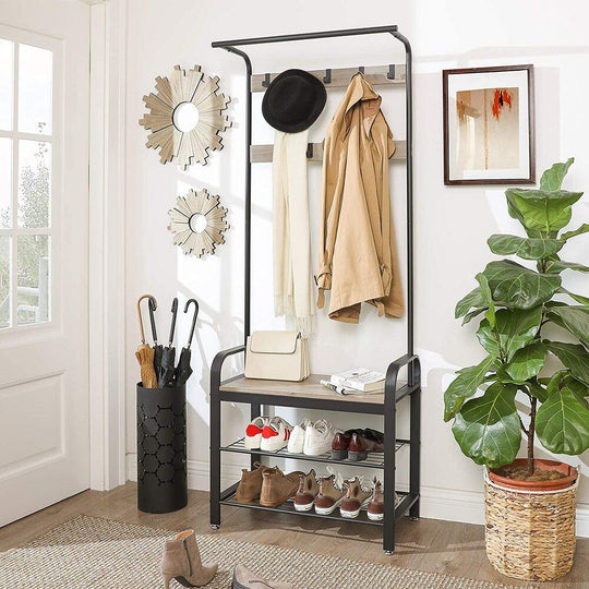 Buy VASAGLE Coat Rack Stand Greige and Black discounted | Products On Sale Australia