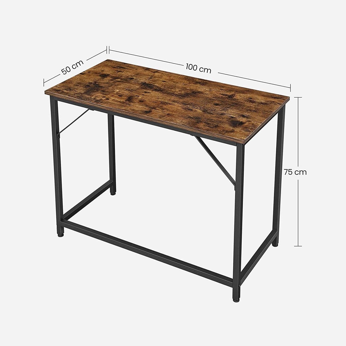 Buy VASAGLE Computer Desk Rustic Brown and Black discounted | Products On Sale Australia