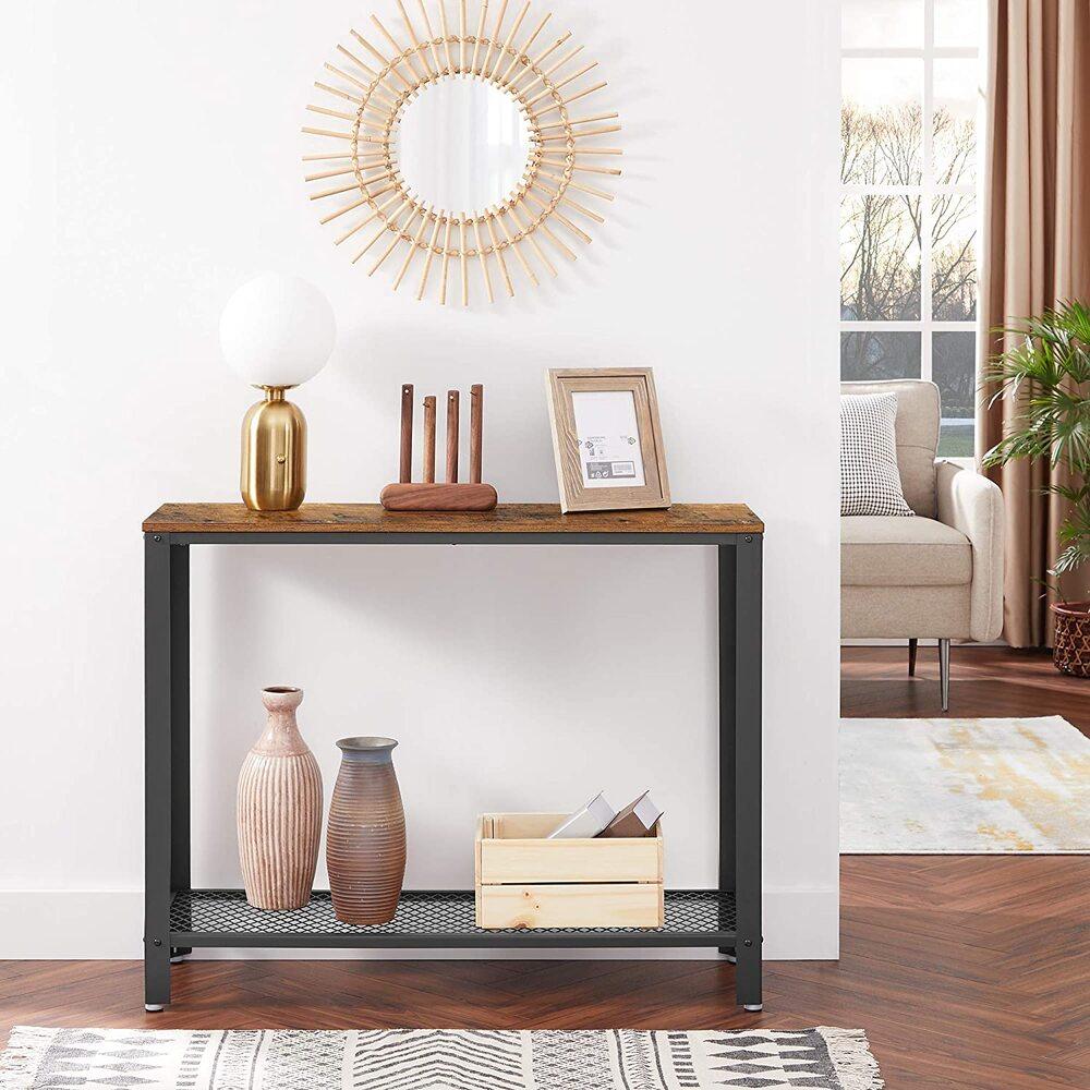 Buy VASAGLE Console Table Rustic Brown and Black discounted | Products On Sale Australia