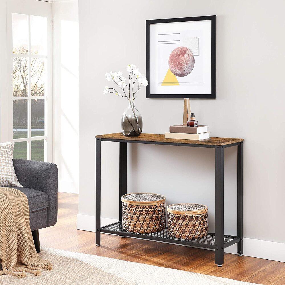 Buy VASAGLE Console Table Rustic Brown and Black discounted | Products On Sale Australia