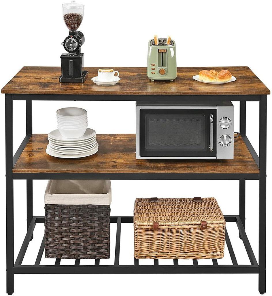 Buy VASAGLE Kitchen Shelf Rustic Brown and Black discounted | Products On Sale Australia