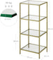 Buy VASAGLE Storage Shelf 4-Tier Tempered Glass Gold discounted | Products On Sale Australia