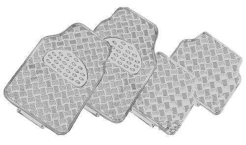 Buy VENOM 4-Piece Car Mat - SILVER [Rubber/Aluminium Look] discounted | Products On Sale Australia