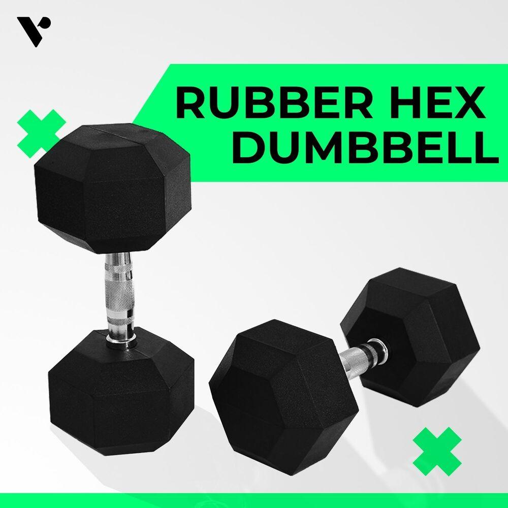 Buy Verpeak Rubber Hex Dumbbells 12.5kg - discounted | Products On Sale Australia