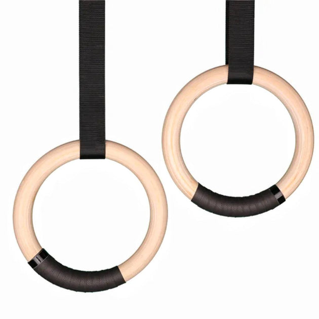 Buy VERPEAK Wooden Gymnastic Rings 32mm for Gym Exercise Fitness Wooden | Products On Sale Australia