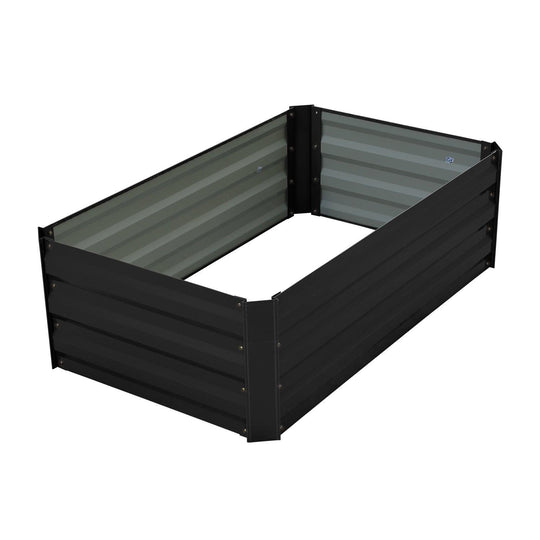 Buy Wallaroo Garden Bed 100 x 60 x 30cm Galvanized Steel - Black discounted | Products On Sale Australia
