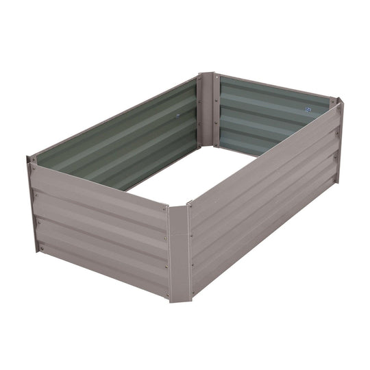 Buy Wallaroo Garden Bed 100 x 60 x 30cm Galvanized Steel - Grey discounted | Products On Sale Australia