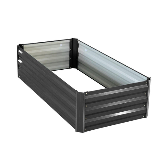 Buy Wallaroo Garden Bed 120 x 60 x 30cm Galvanized Steel - Black discounted | Products On Sale Australia