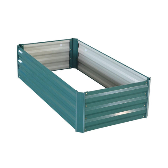 Buy Wallaroo Garden Bed 120 x 60 x 30cm Galvanized Steel - Green discounted | Products On Sale Australia