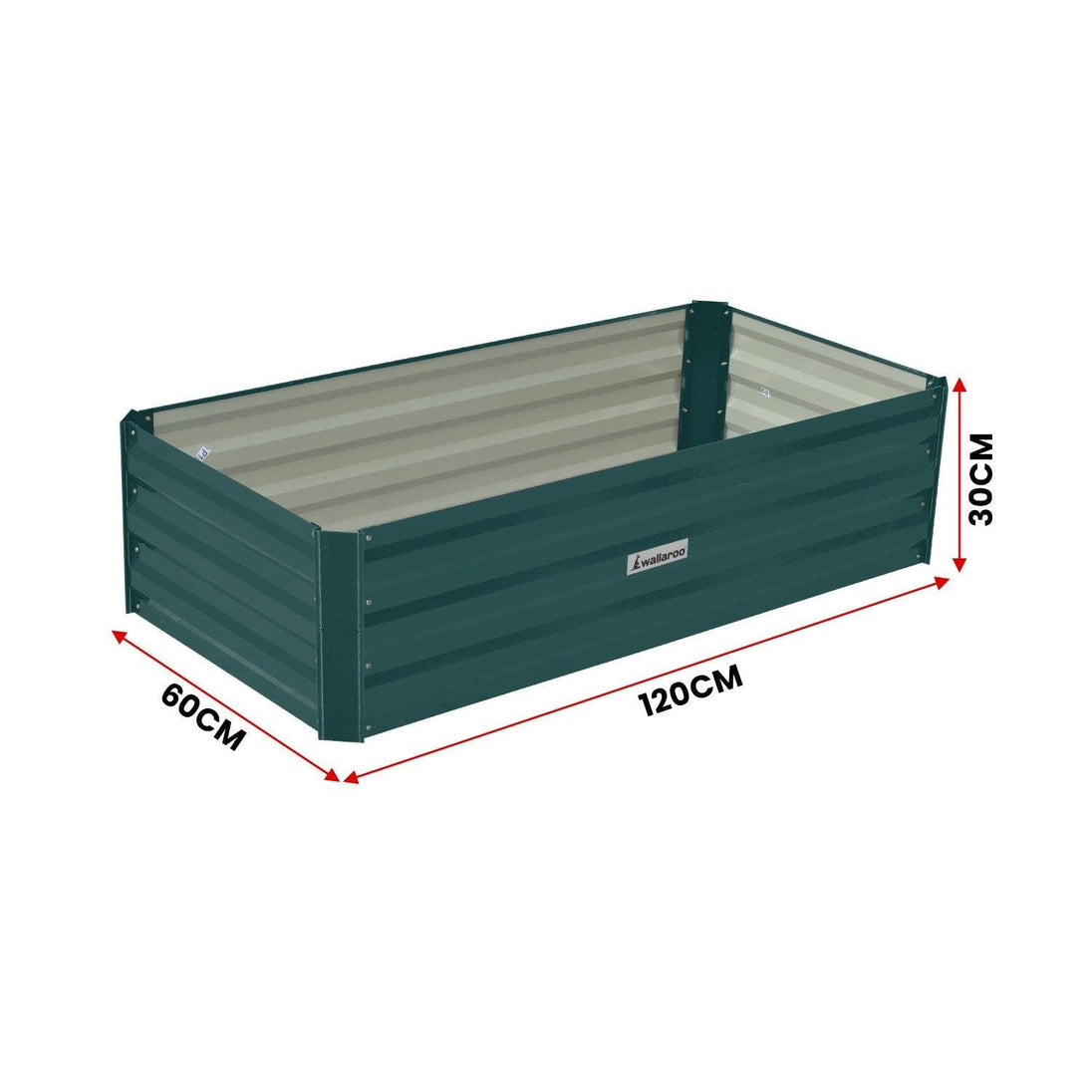 Buy Wallaroo Garden Bed 120 x 60 x 30cm Galvanized Steel - Green discounted | Products On Sale Australia