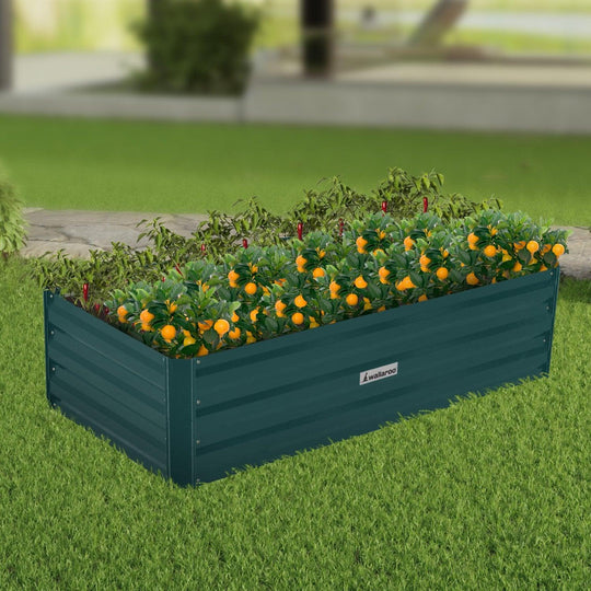 Buy Wallaroo Garden Bed 120 x 60 x 30cm Galvanized Steel - Green discounted | Products On Sale Australia