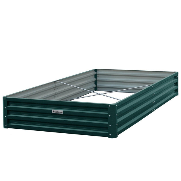 Buy Wallaroo Garden Bed 240 x 120 x 30cm Galvanized Steel - Green discounted | Products On Sale Australia