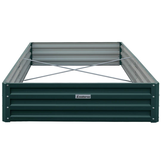 Buy Wallaroo Garden Bed 240 x 120 x 30cm Galvanized Steel - Green discounted | Products On Sale Australia