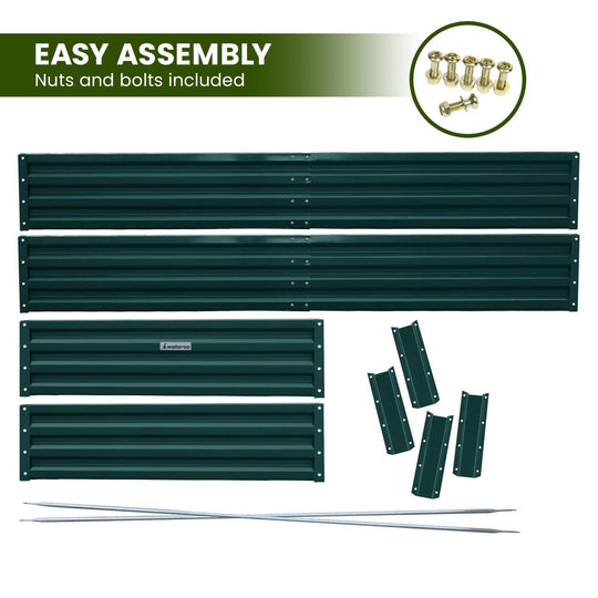 Buy Wallaroo Garden Bed 240 x 120 x 30cm Galvanized Steel - Green discounted | Products On Sale Australia