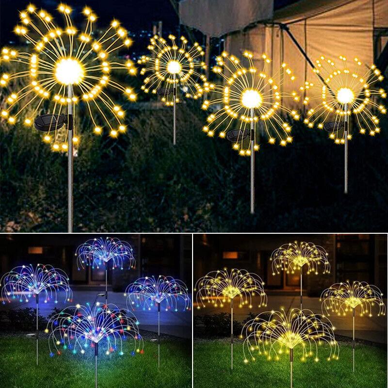 Buy Warm White Fireworks 120 LED Fairy String Lights Starburst Solar Xmas Garden Night Lamp Hot NEW discounted | Products On Sale Australia