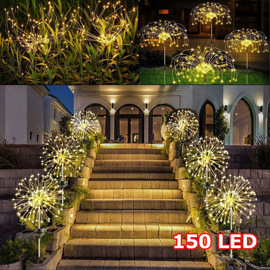 Buy Warm White Fireworks 150 LED Fairy String Lights Starburst Solar Xmas Garden Night Lamp Hot NEW discounted | Products On Sale Australia