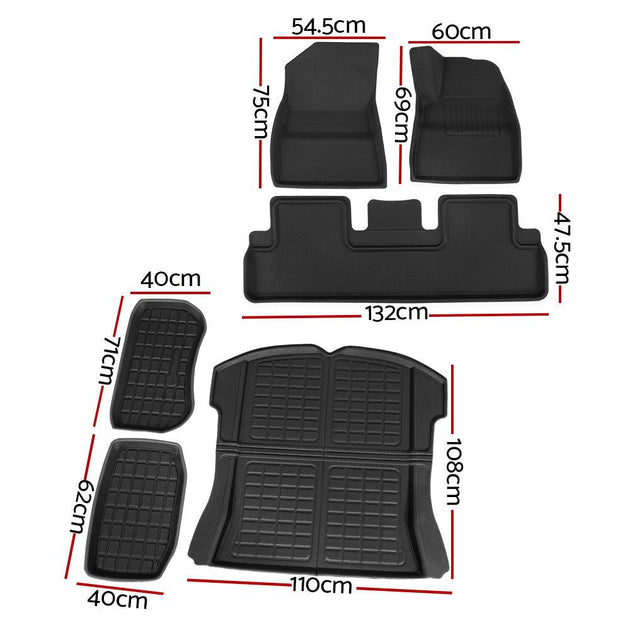 Buy Weisshorn Car Rubber Floor Mats for Tesla Model 3 Trunk Toolbox Cargo Mat Carpet | Products On Sale Australia