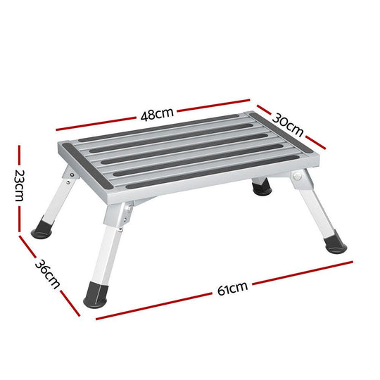 Buy Weisshorn Caravan Step Folding Aluminium Step Ladder Stool discounted | Products On Sale Australia