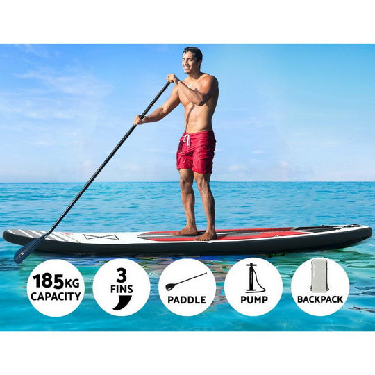 Buy Weisshorn Stand Up Paddle Board 11ft Inflatable SUP Surfboard Paddleboard Kayak Surf Black discounted | Products On Sale Australia