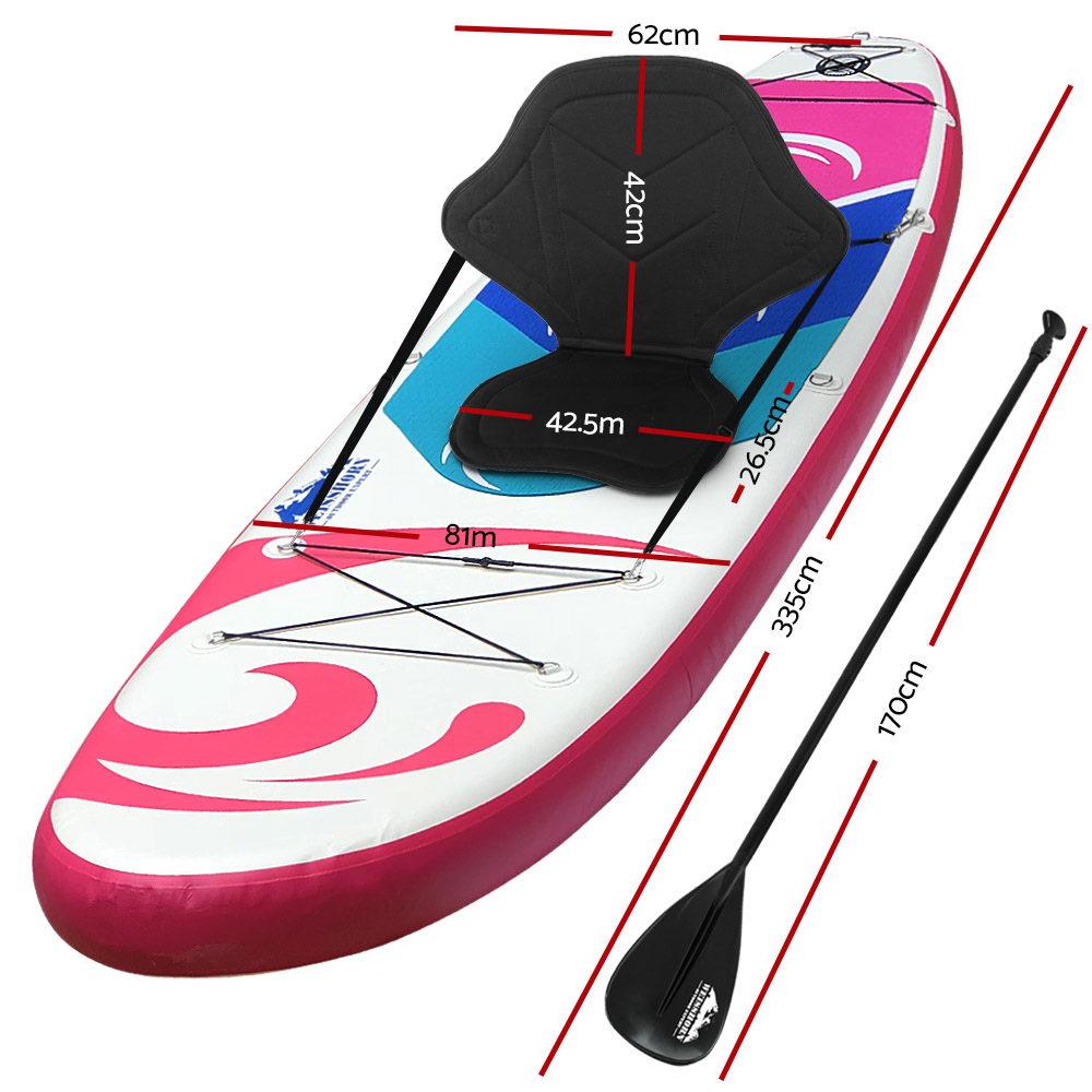 Buy Weisshorn Stand Up Paddle Board 11ft Inflatable SUP Surfboard Paddleboard Kayak Surf Pink discounted | Products On Sale Australia