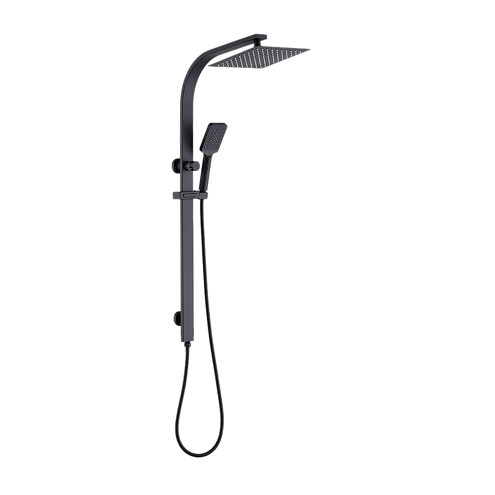 Buy WELS 10" Rain Shower Head Set Square Dual Heads High Pressure with Handheld in Black discounted | Products On Sale Australia