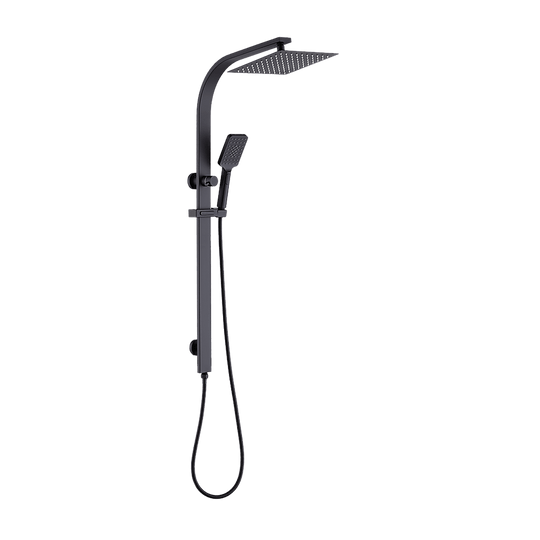 Buy WELS 10" Rain Shower Head Set Square Dual Heads High Pressure with Handheld in Black discounted | Products On Sale Australia