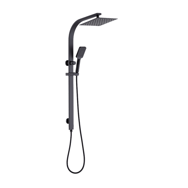 Buy WELS 10" Rain Shower Head Set Square Dual Heads High Pressure with Handheld in Black discounted | Products On Sale Australia