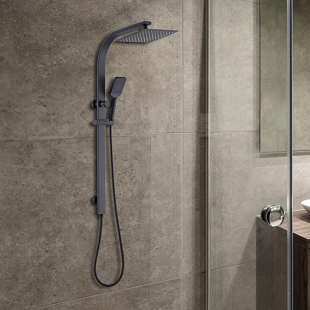 Buy WELS 10" Rain Shower Head Set Square Dual Heads High Pressure with Handheld in Black discounted | Products On Sale Australia