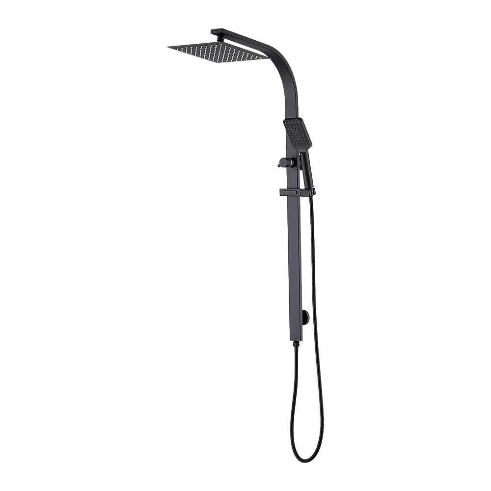 Buy WELS 10" Rain Shower Head Set Square Dual Heads High Pressure with Handheld in Black discounted | Products On Sale Australia