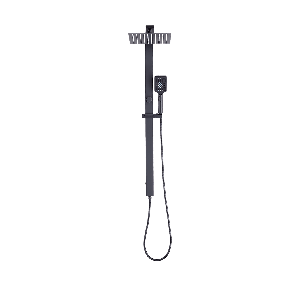 Buy WELS 10" Rain Shower Head Set Square Dual Heads High Pressure with Handheld in Black discounted | Products On Sale Australia