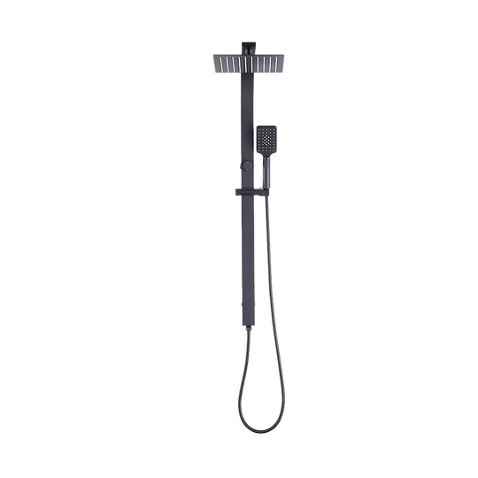 Buy WELS 10" Rain Shower Head Set Square Dual Heads High Pressure with Handheld in Black discounted | Products On Sale Australia