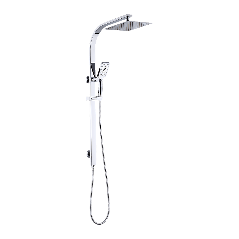 Buy WELS 10" Rain Shower Head Set Square Dual Heads High Pressure with Handheld in Chrome discounted | Products On Sale Australia