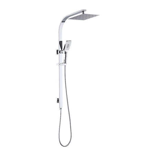 Buy WELS 10" Rain Shower Head Set Square Dual Heads High Pressure with Handheld in Chrome discounted | Products On Sale Australia