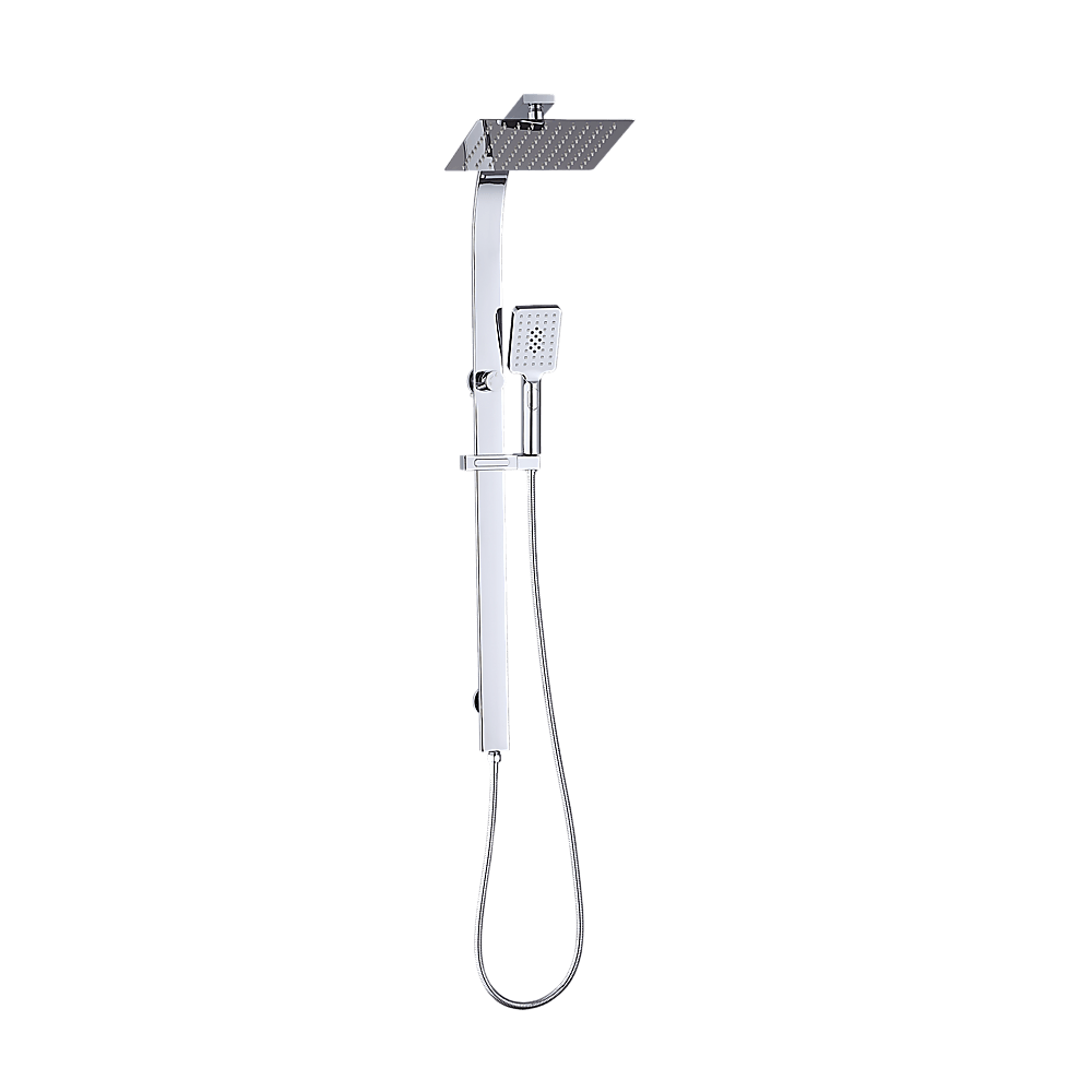 Buy WELS 10" Rain Shower Head Set Square Dual Heads High Pressure with Handheld in Chrome discounted | Products On Sale Australia