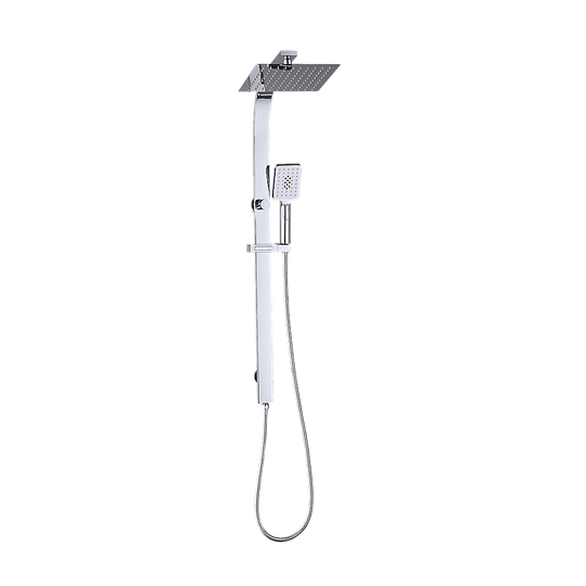 Buy WELS 10" Rain Shower Head Set Square Dual Heads High Pressure with Handheld in Chrome discounted | Products On Sale Australia