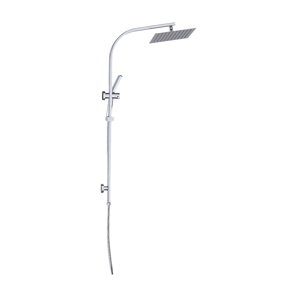 Buy WELS 10" Rain Shower Head Set Square Dual Heads High Pressure with Handheld in Chrome discounted | Products On Sale Australia