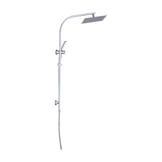 Buy WELS 10" Rain Shower Head Set Square Dual Heads High Pressure with Handheld in Chrome discounted | Products On Sale Australia