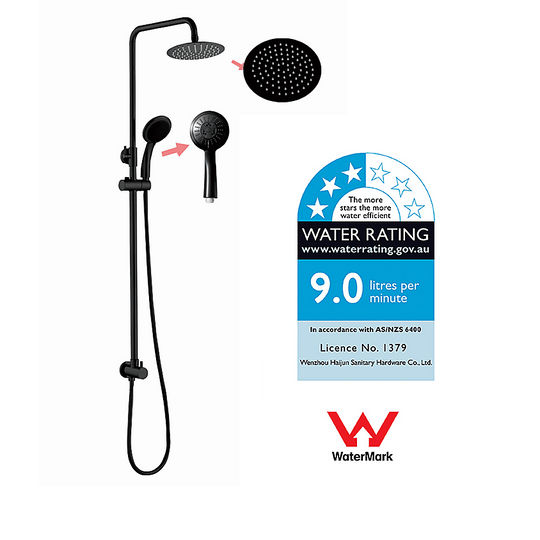 Buy WELS 8" Rain Shower Head Set Rounded Dual Heads Faucet High Pressure Hand Held discounted | Products On Sale Australia