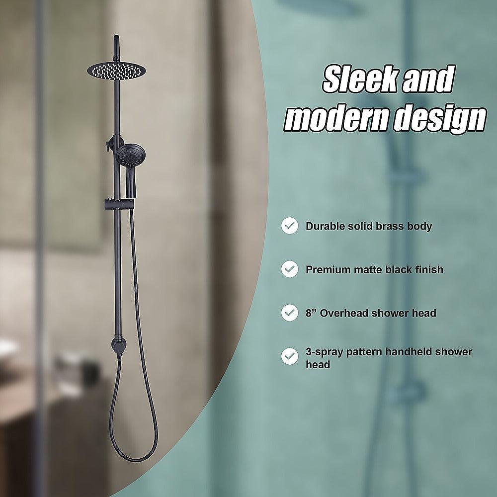 Buy WELS 8" Rain Shower Head Set Rounded Dual Heads Faucet High Pressure Hand Held discounted | Products On Sale Australia