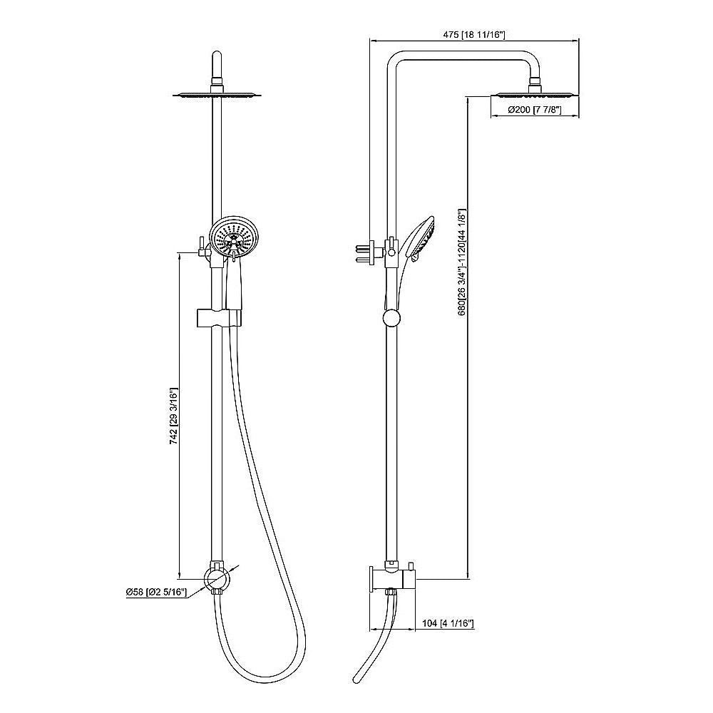 Buy WELS 8" Rain Shower Head Set Rounded Dual Heads Faucet High Pressure Hand Held discounted | Products On Sale Australia