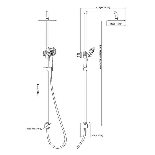 Buy WELS 8" Rain Shower Head Set Rounded Dual Heads Faucet High Pressure Hand Held discounted | Products On Sale Australia