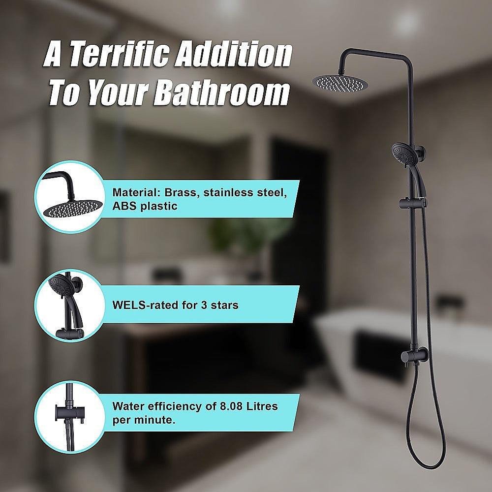 Buy WELS 8" Rain Shower Head Set Rounded Dual Heads Faucet High Pressure Hand Held discounted | Products On Sale Australia