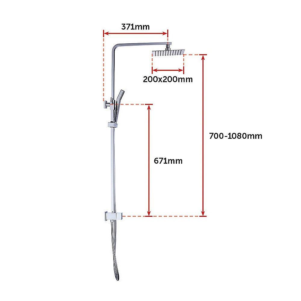 Buy WELS 8" Rain Shower Head Set Square Dual Heads Faucet High Pressure Hand Held discounted | Products On Sale Australia