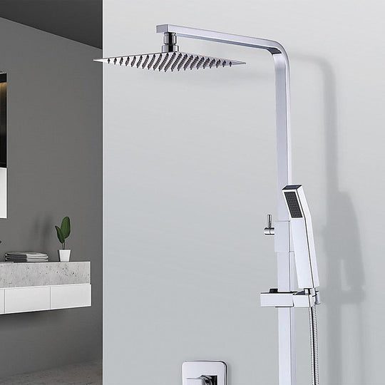 Buy WELS 8" Rain Shower Head Set Square Dual Heads Faucet High Pressure Hand Held discounted | Products On Sale Australia