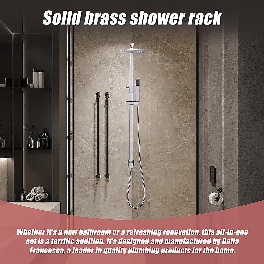 Buy WELS 8" Rain Shower Head Set Square Dual Heads Faucet High Pressure Hand Held discounted | Products On Sale Australia