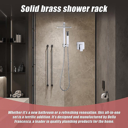 Buy WELS 8" Rain Shower Head Set Square Dual Heads Faucet High Pressure With Mixer discounted | Products On Sale Australia