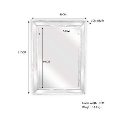 Buy White Beaded Framed Mirror - Rectangle 80cm x 110cm discounted | Products On Sale Australia