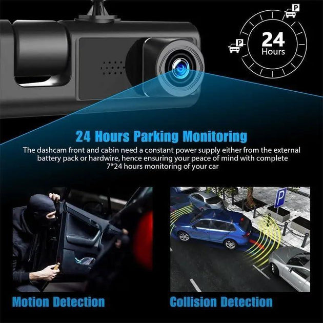 Buy WIFI 3 Channels Dash Cam 1080P Full HD Car Dashcam Comes with Free 32GB Card discounted | Products On Sale Australia