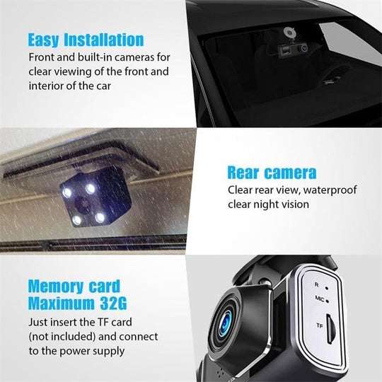 Buy WIFI 3 Channels Dash Cam 1080P Full HD Car Dashcam Comes with Free 32GB Card discounted | Products On Sale Australia