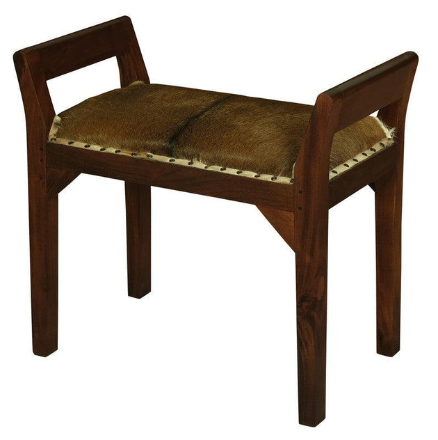 Wilson Genuine Goat Hide Single Seater Stool/Bench (Mahogany) Products On Sale Australia | Furniture > Living Room Category